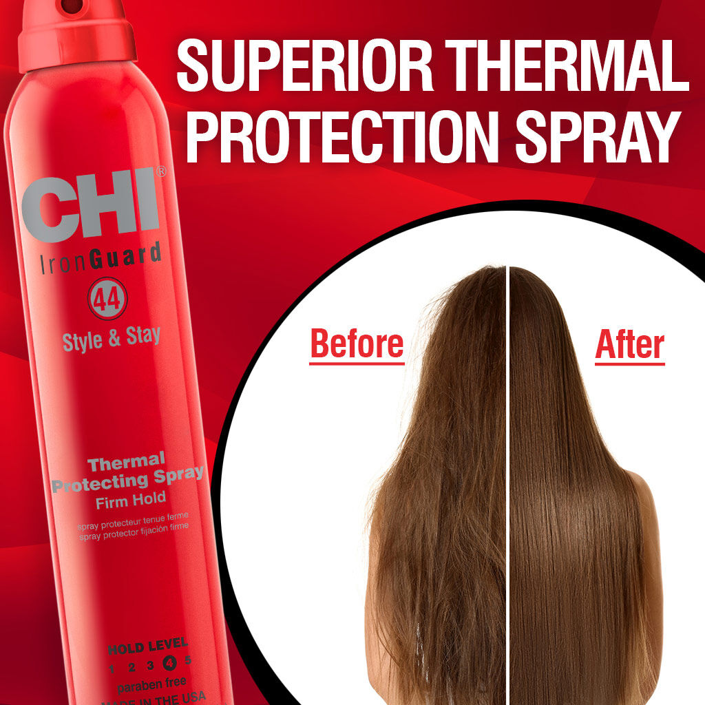 CHI 44 Iron Guard Spray Fijación Firme Protección Térmica 10 oz