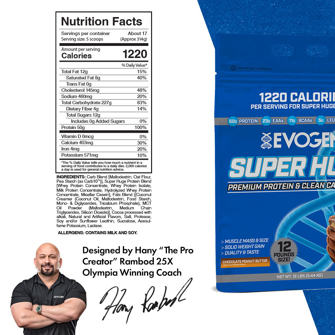 Evogen Super Huge Mass Gainer Constructor de Masa 12lb