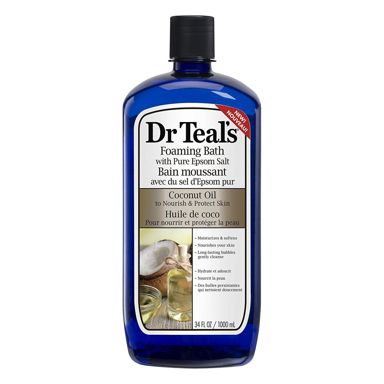 Dr Teal's Coconut Oil Foaming Bath Hidratación y Cuidado 34 oz
