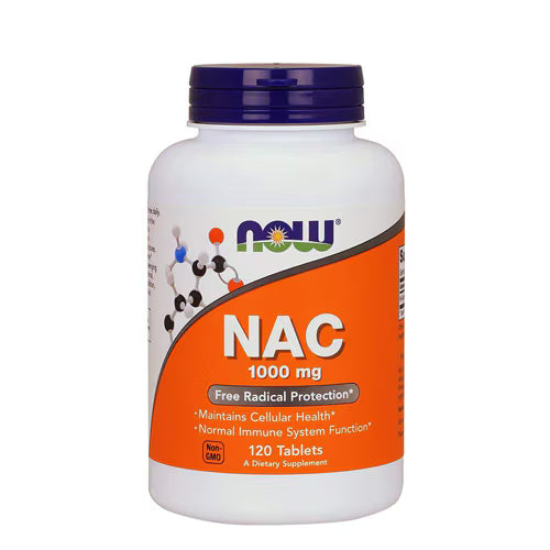 Now N-acetilcisteína NAC Suplemento Alimenticio 1000mg 120 Tabletas