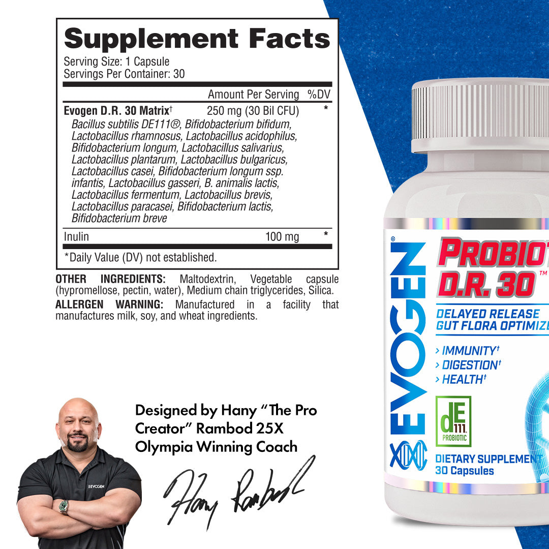 Evogen Probiotic DR 30 Suplemento de Salud Intestinal 30 Servicios