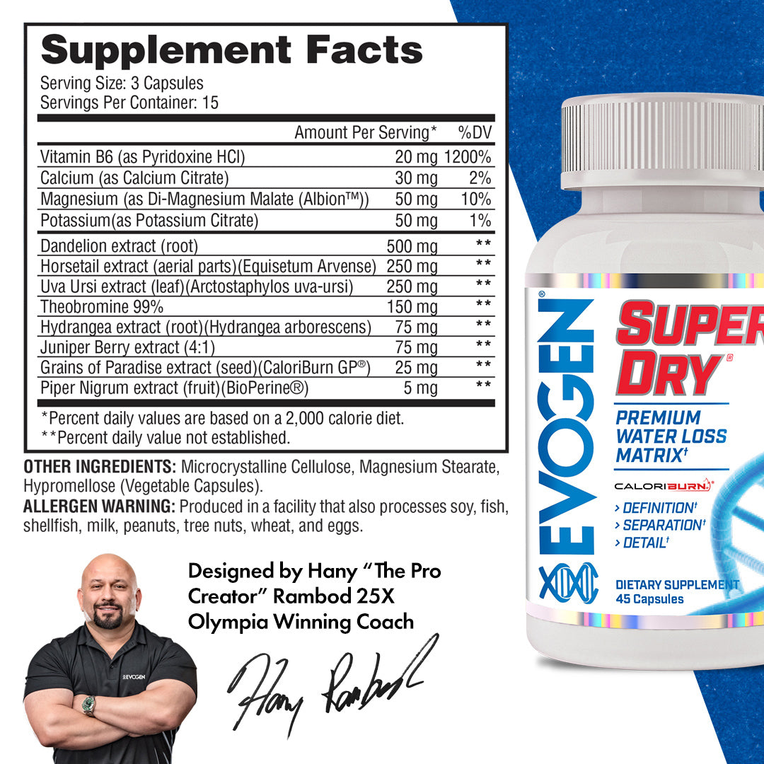 Evogen Super Dry Matriz de Control de Agua 45 Cápsulas