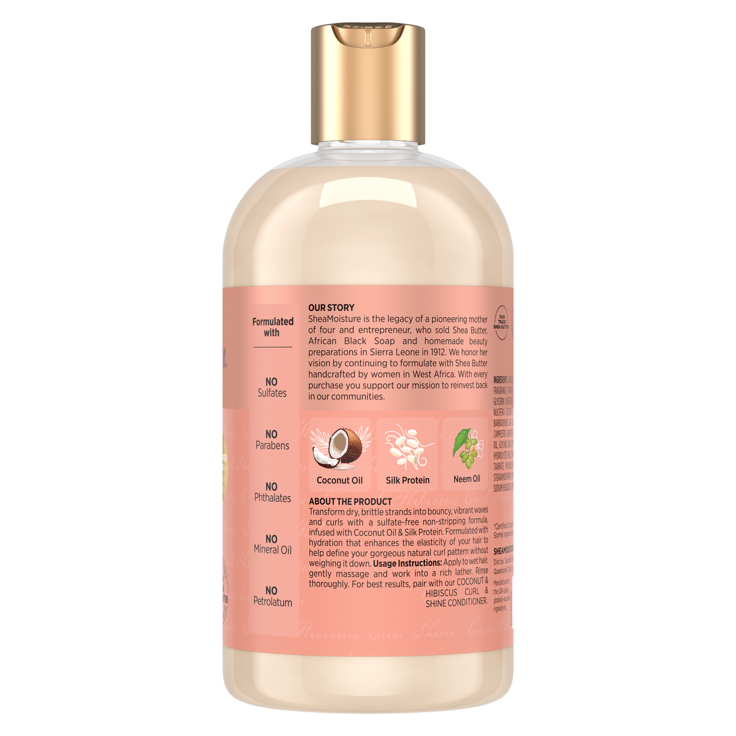 SheaMoisture Champú Coconut & Hibiscus Rizos y Brillo 13 oz