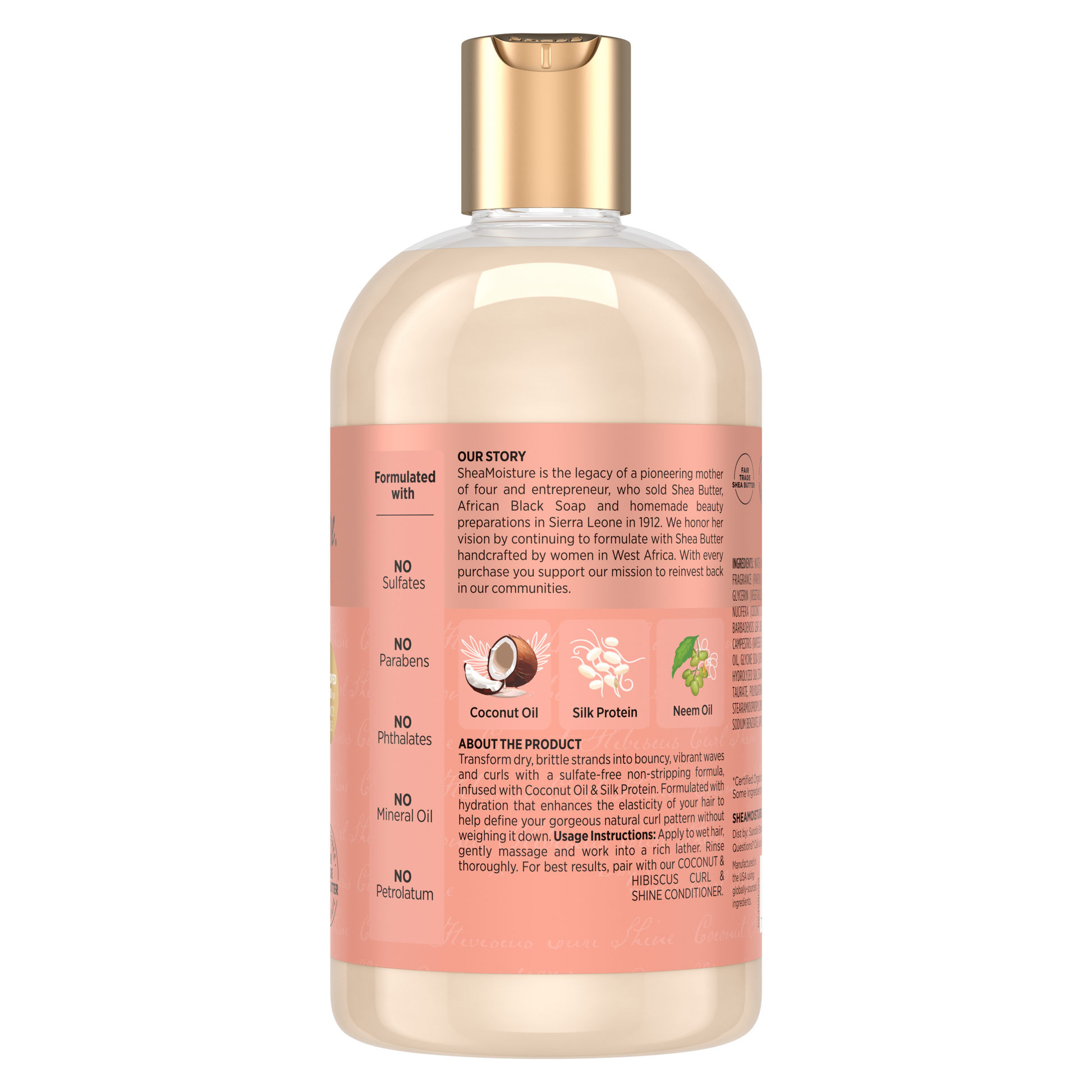 SheaMoisture Champú Coconut & Hibiscus Rizos y Brillo 13 oz