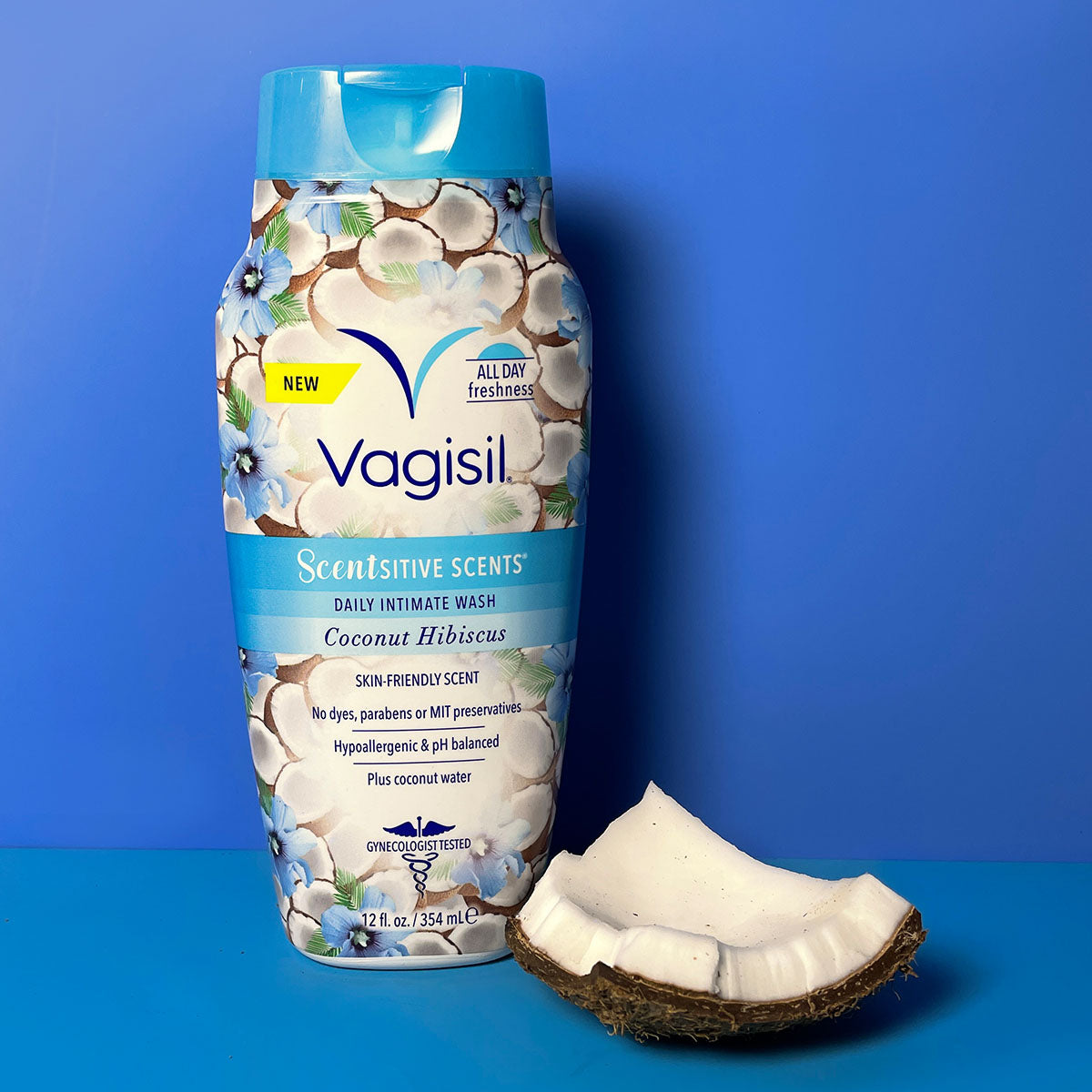 Vagisil Scentsitive Scents Coconut Hibiscus Wash Limpieza Suave 355 ml