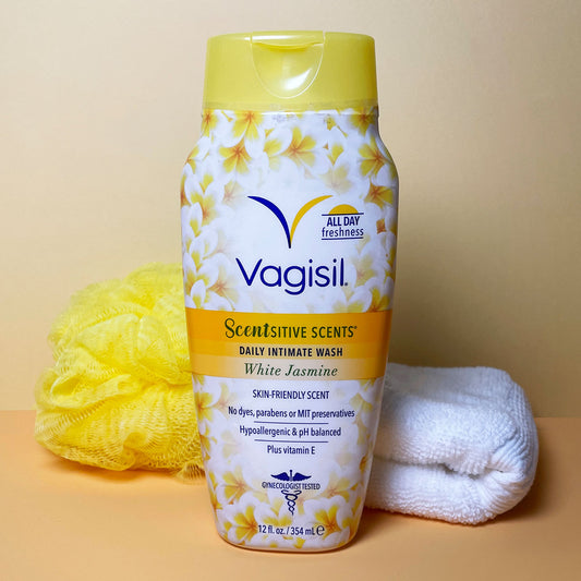 Vagisil Scentsitive Scents White Jasmine Wash Frescura Floral Exótica 355ml