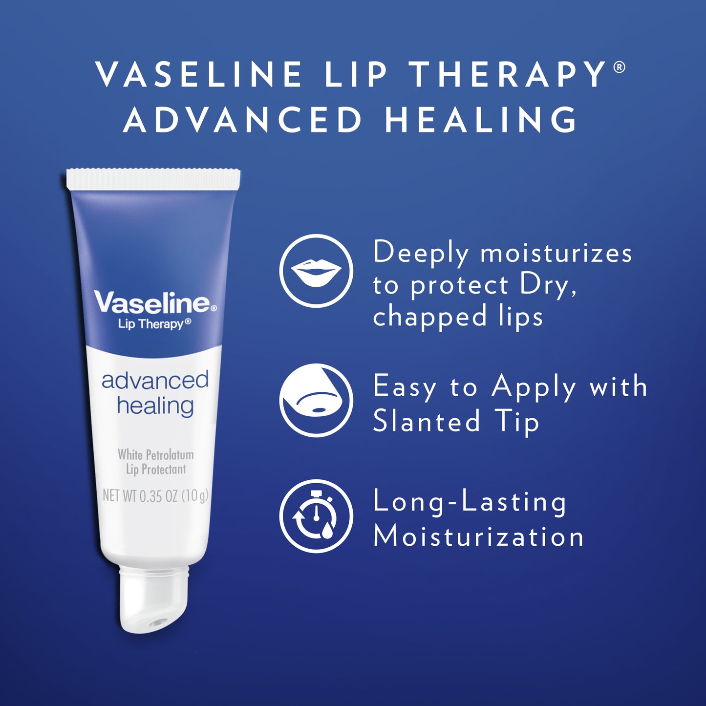 Vaseline Lip Therapy Advanced Healing Tube Hidratación Duradera .35 oz