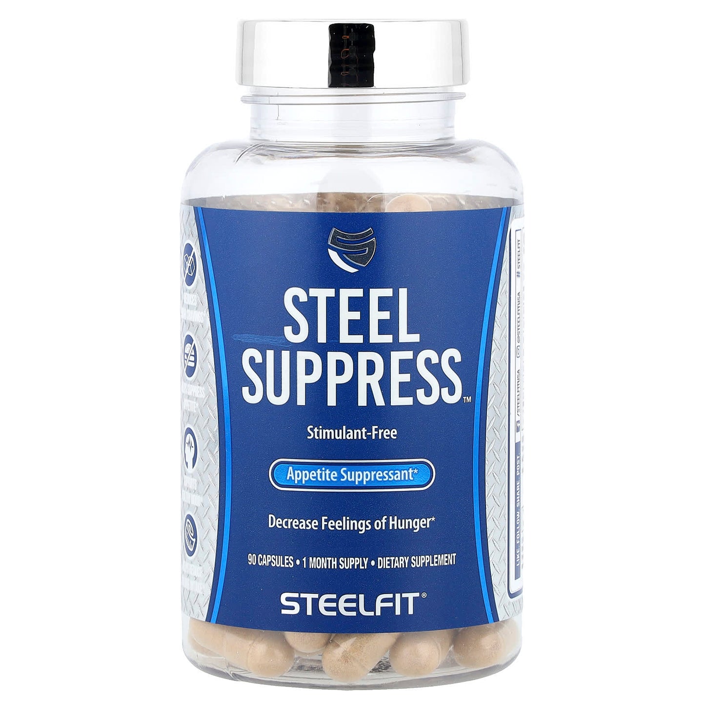 SteelFit Steel Suppress™ Supresor del Apetito 90 Cápsulas | STF-05021