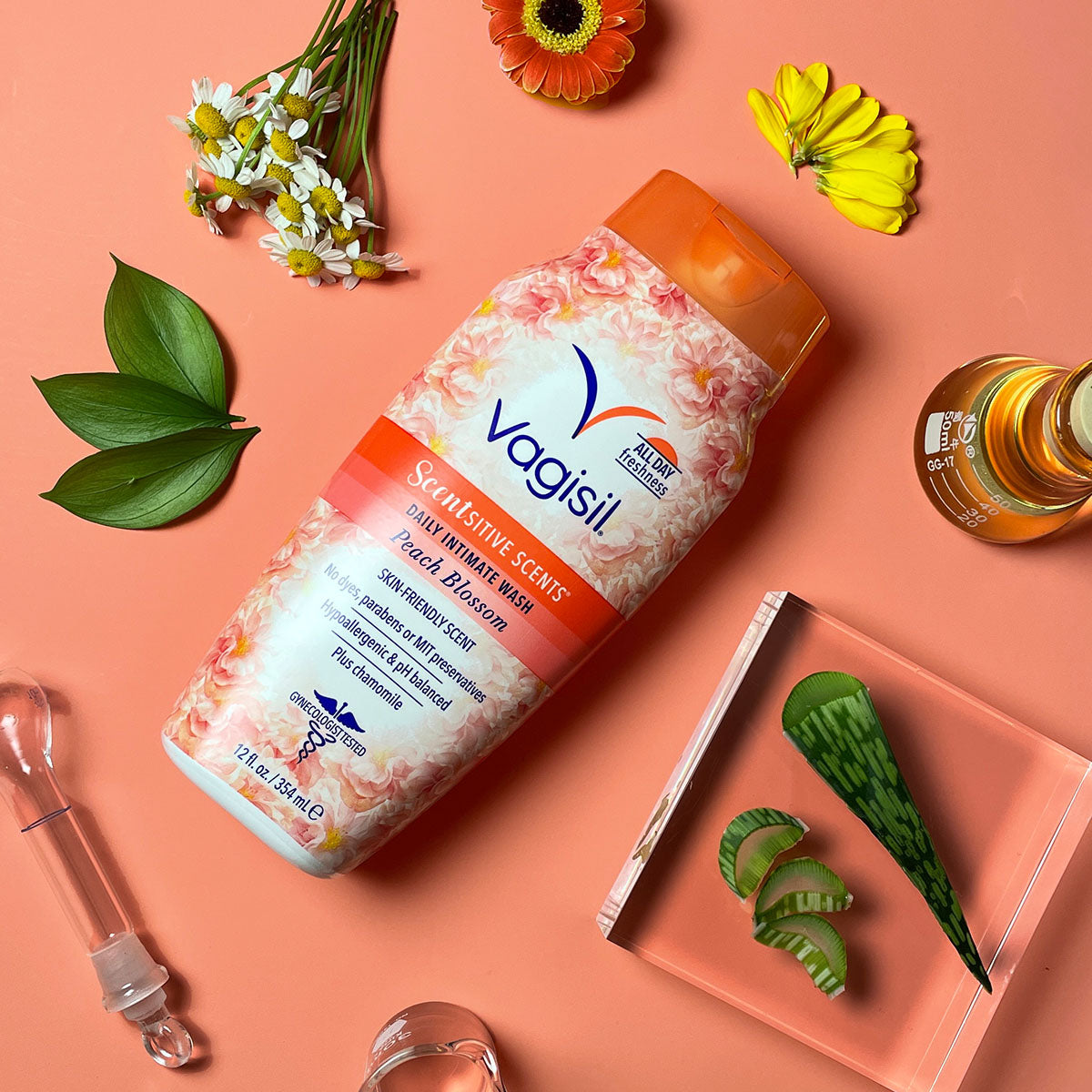 Vagisil Scentsitive Scents Peach Blossom Wash Limpieza Suave 355ml