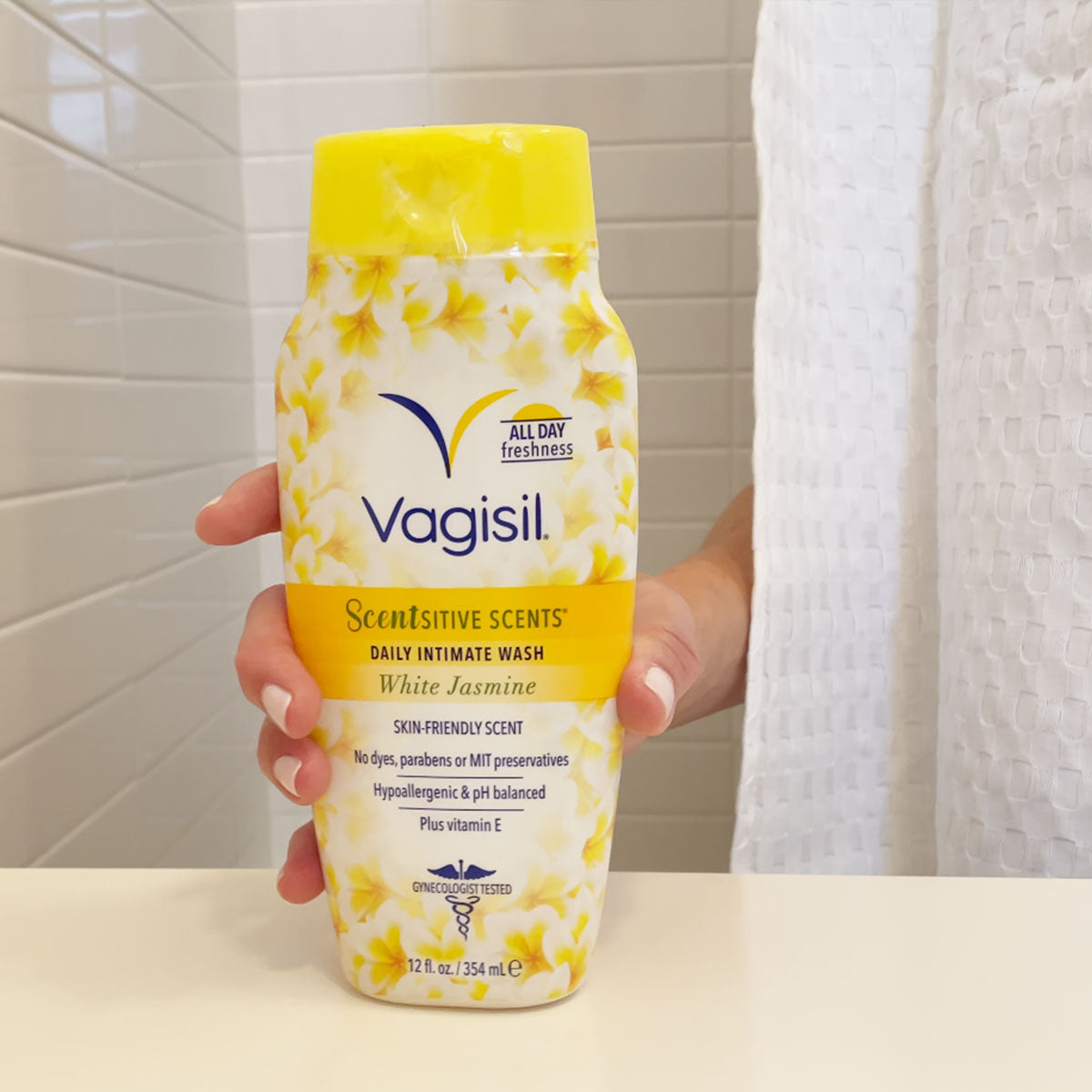 Vagisil Scentsitive Scents White Jasmine Wash Frescura Floral Exótica 355ml
