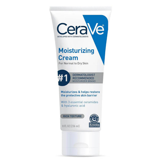 CeraVe Crema Hidratante para Rostro y Cuerpo, Hidratación Profunda 8 oz