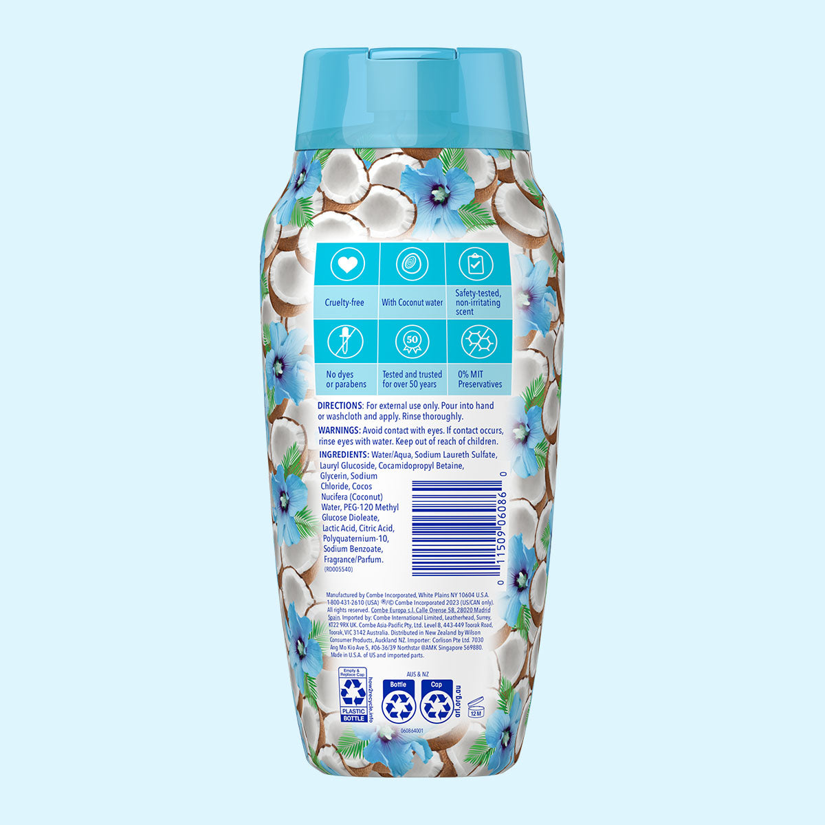 Vagisil Scentsitive Scents Coconut Hibiscus Wash Limpieza Suave 355 ml