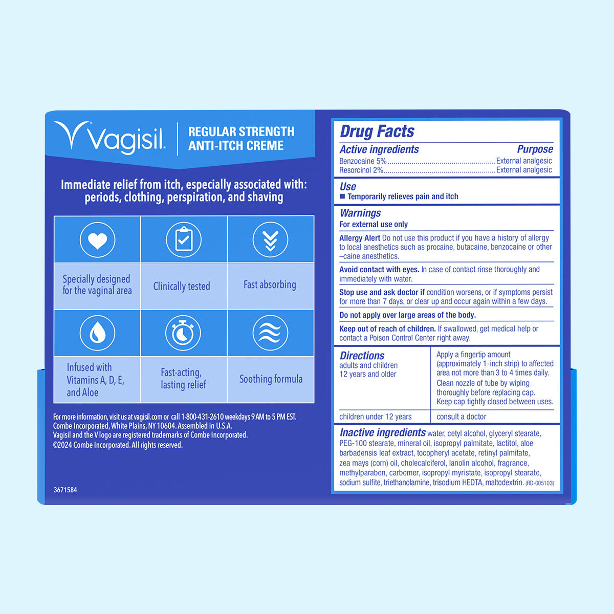 Vagisil Crema Anti-Picazón Fuerza Regular Alivio Instantáneo 28g
