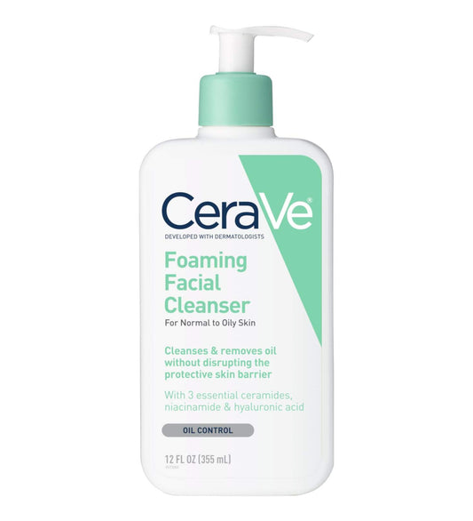 CeraVe Foaming Facial Cleanser Limpiador para Piel Normal a Grasa 12oz