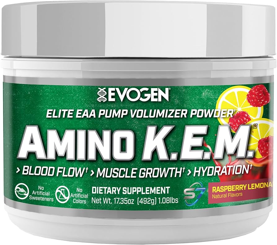 Evogen Nutrition Amino K.E.M. EAA Combustible de Recuperación de Espectro Completo 30 Servicios