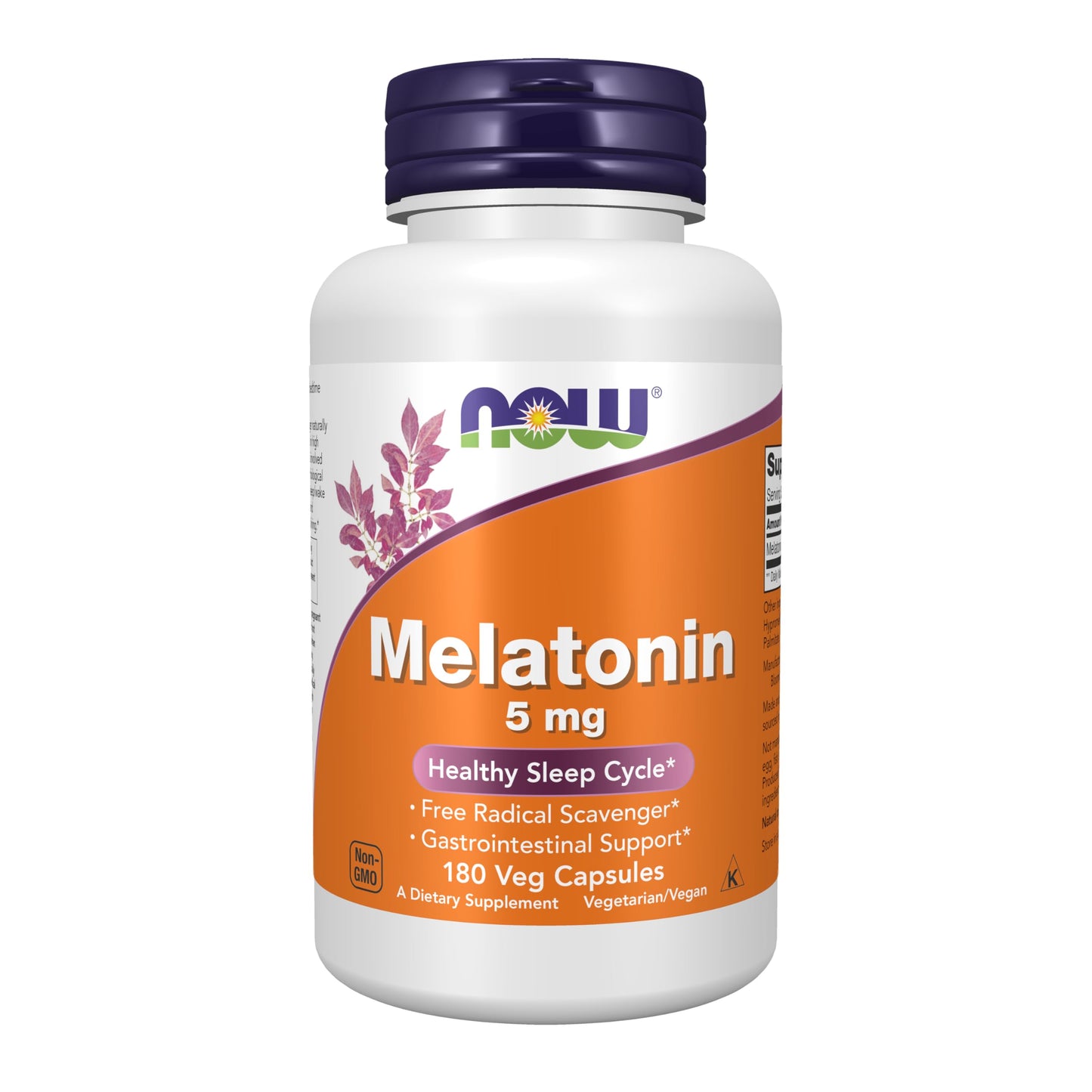NOW Foods Melatonina 5 mg 180 Cápsulas Veganas Apoyo al Sueño