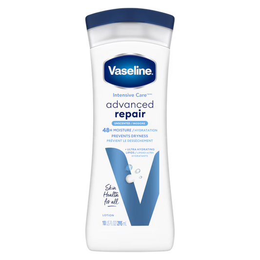 Vaseline Loción Corporal Advanced Repair Unscented Hidratación Profunda 10 oz