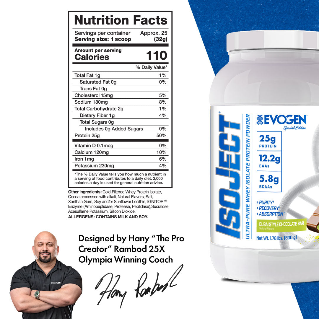 Evogen IsoJect Whey Protein Isolate Proteína de Rápida Absorción 800g