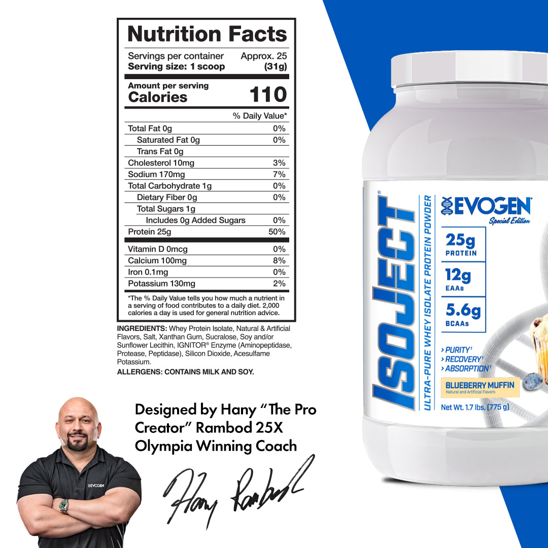 Evogen IsoJect Whey Protein Isolate Proteína de Rápida Absorción 800g