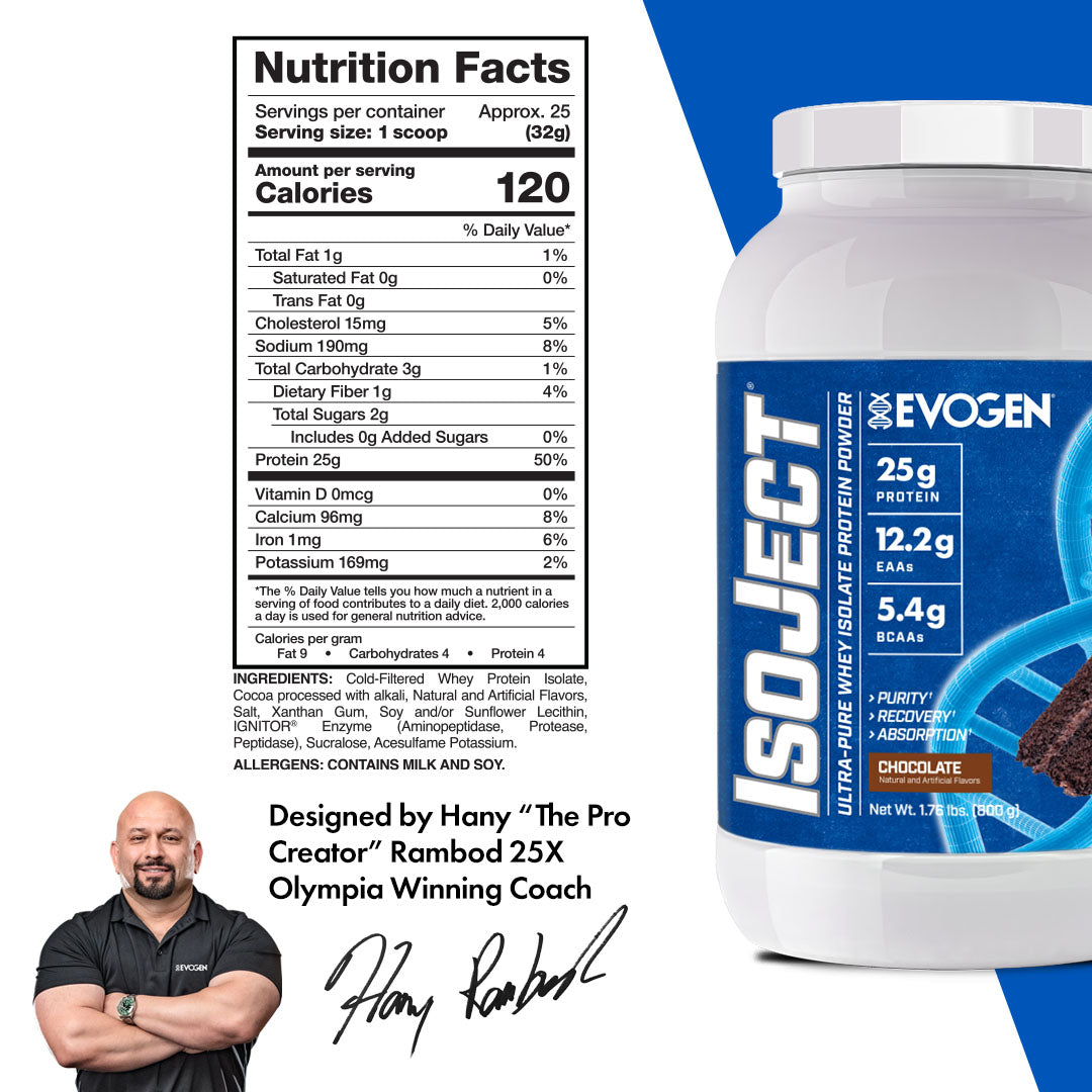 Evogen IsoJect Whey Protein Isolate Proteína de Rápida Absorción 800g