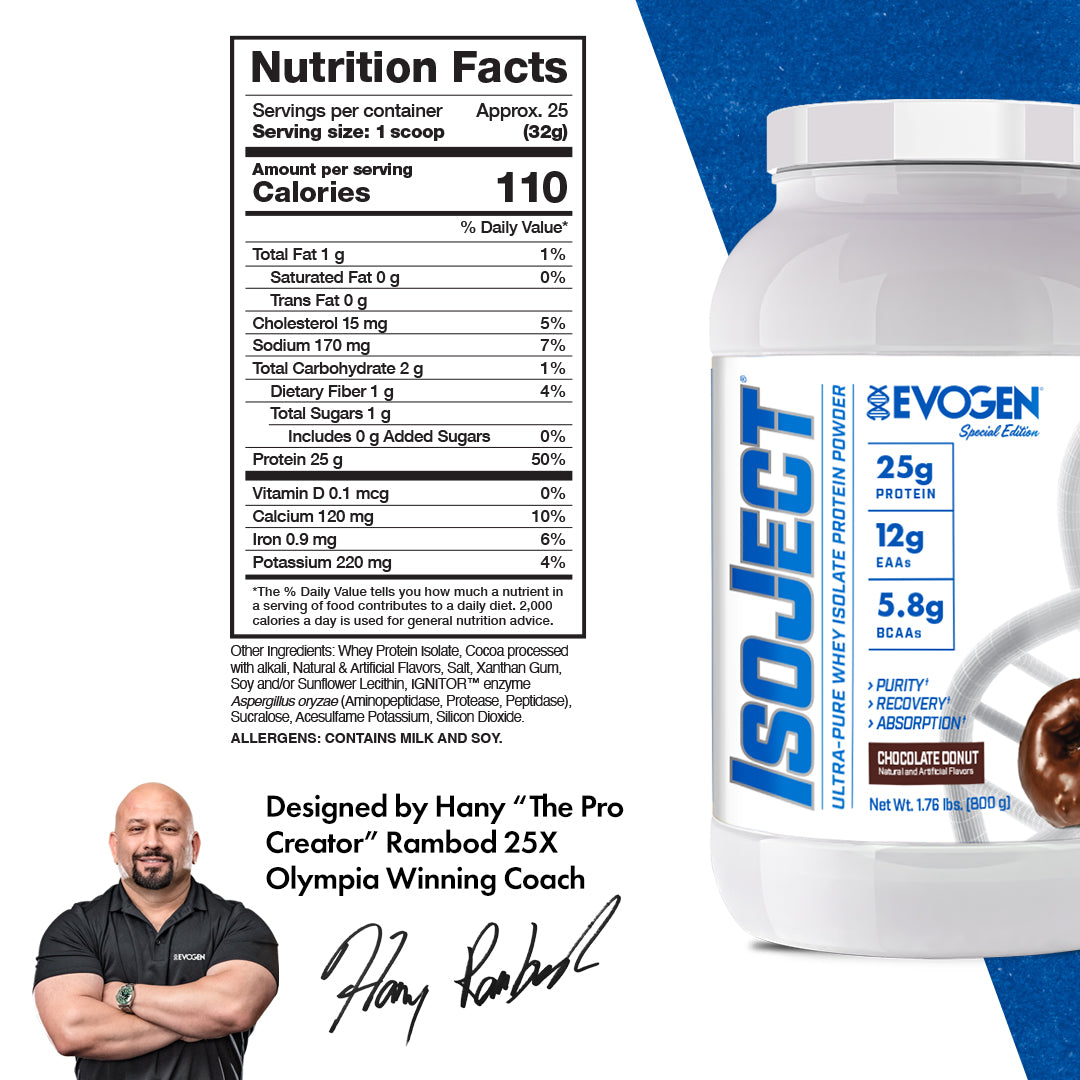 Evogen IsoJect Whey Protein Isolate Proteína de Rápida Absorción 800g