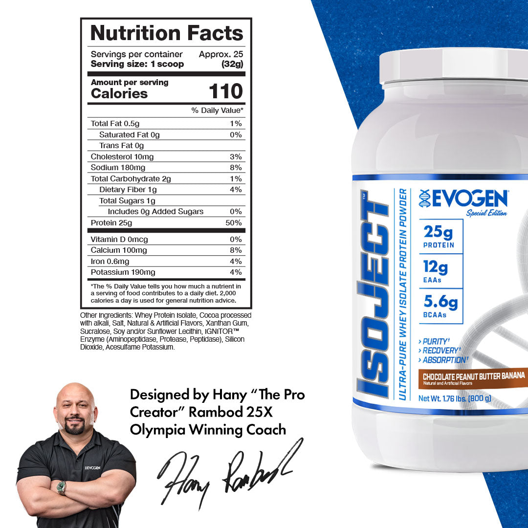 Evogen IsoJect Whey Protein Isolate Proteína de Rápida Absorción 800g