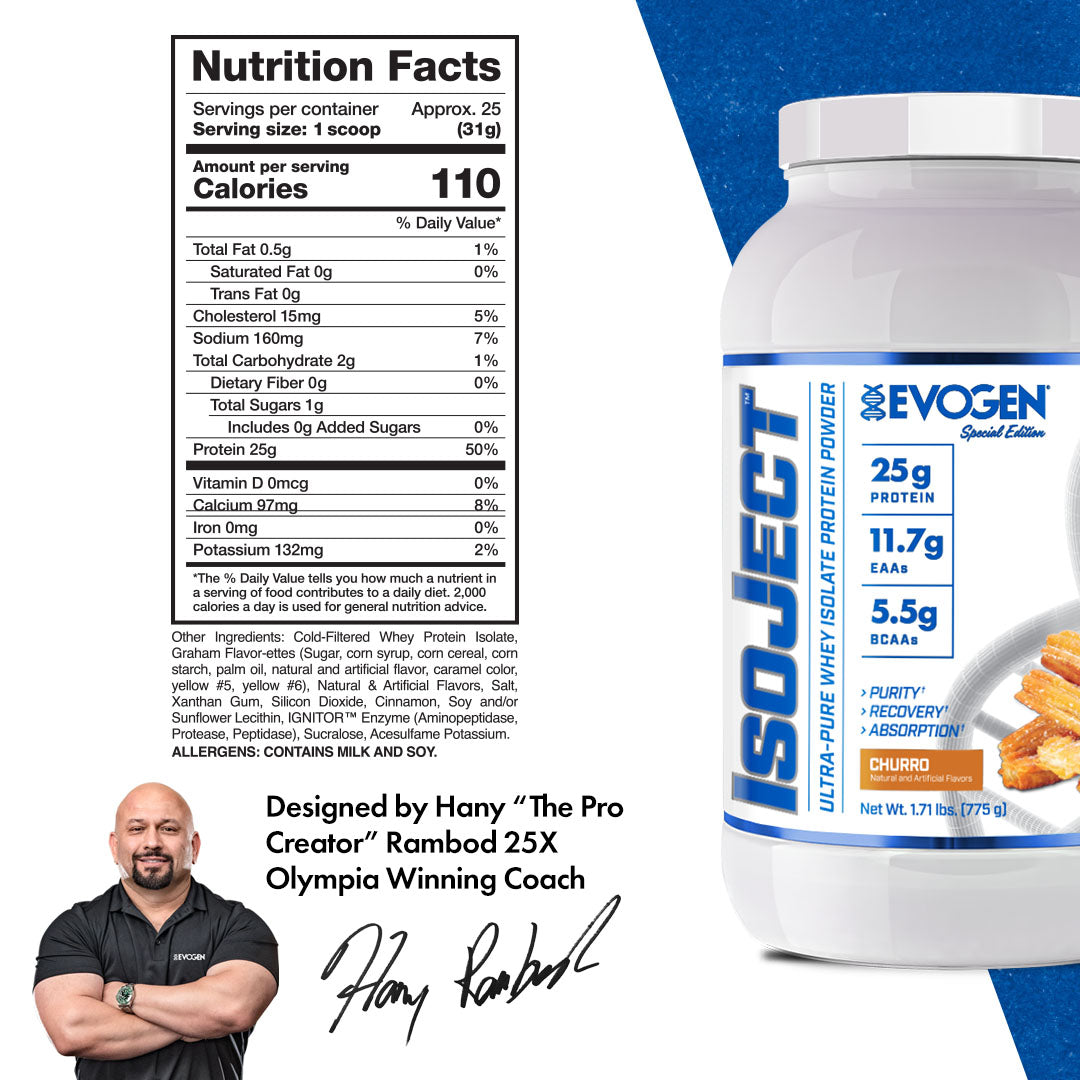 Evogen IsoJect Whey Protein Isolate Proteína de Rápida Absorción 800g