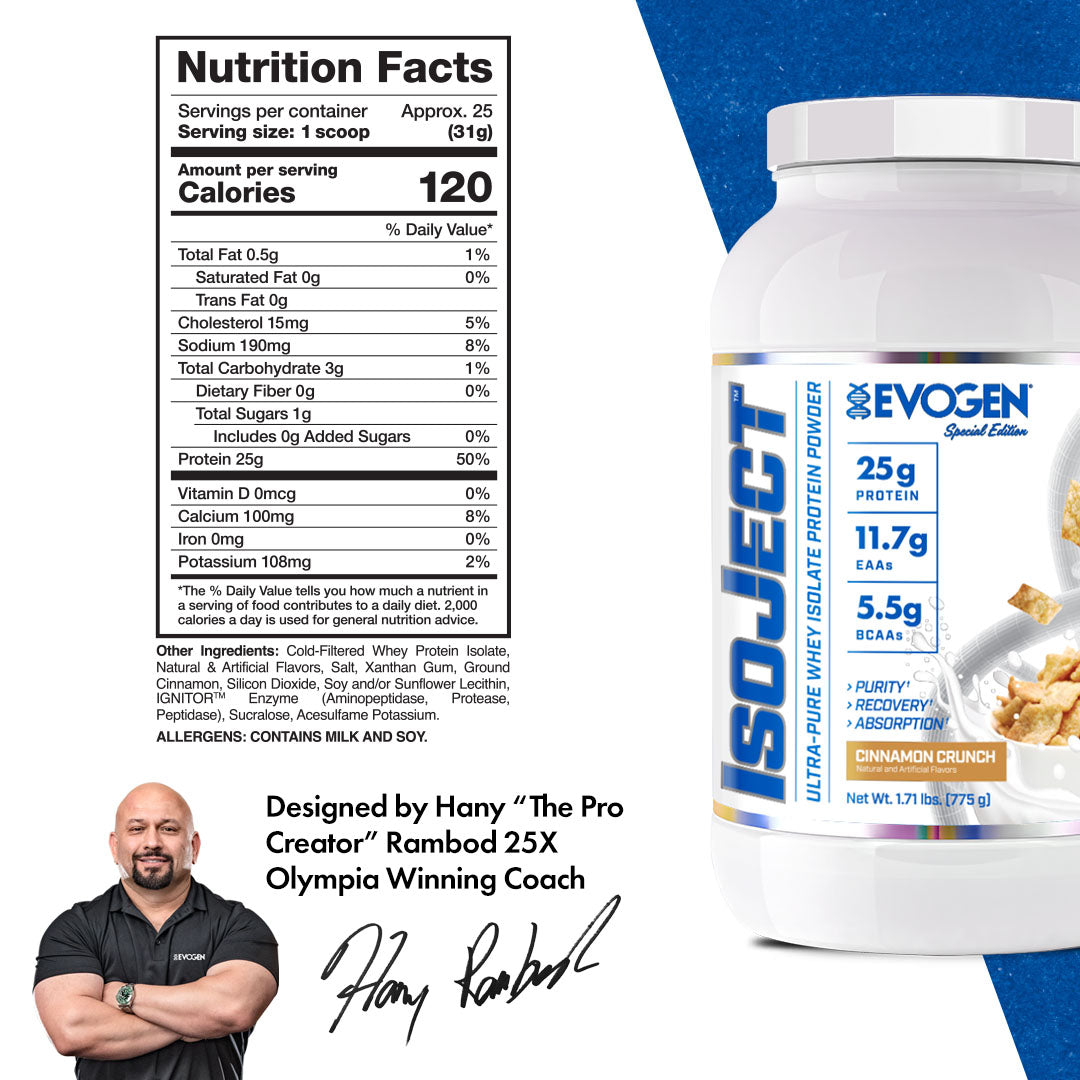 Evogen IsoJect Whey Protein Isolate Proteína de Rápida Absorción 800g