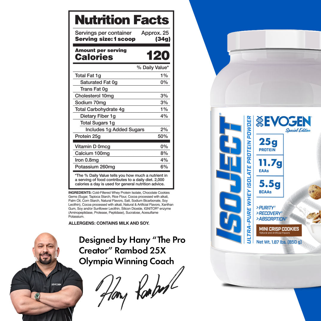 Evogen IsoJect Whey Protein Isolate Proteína de Rápida Absorción 800g