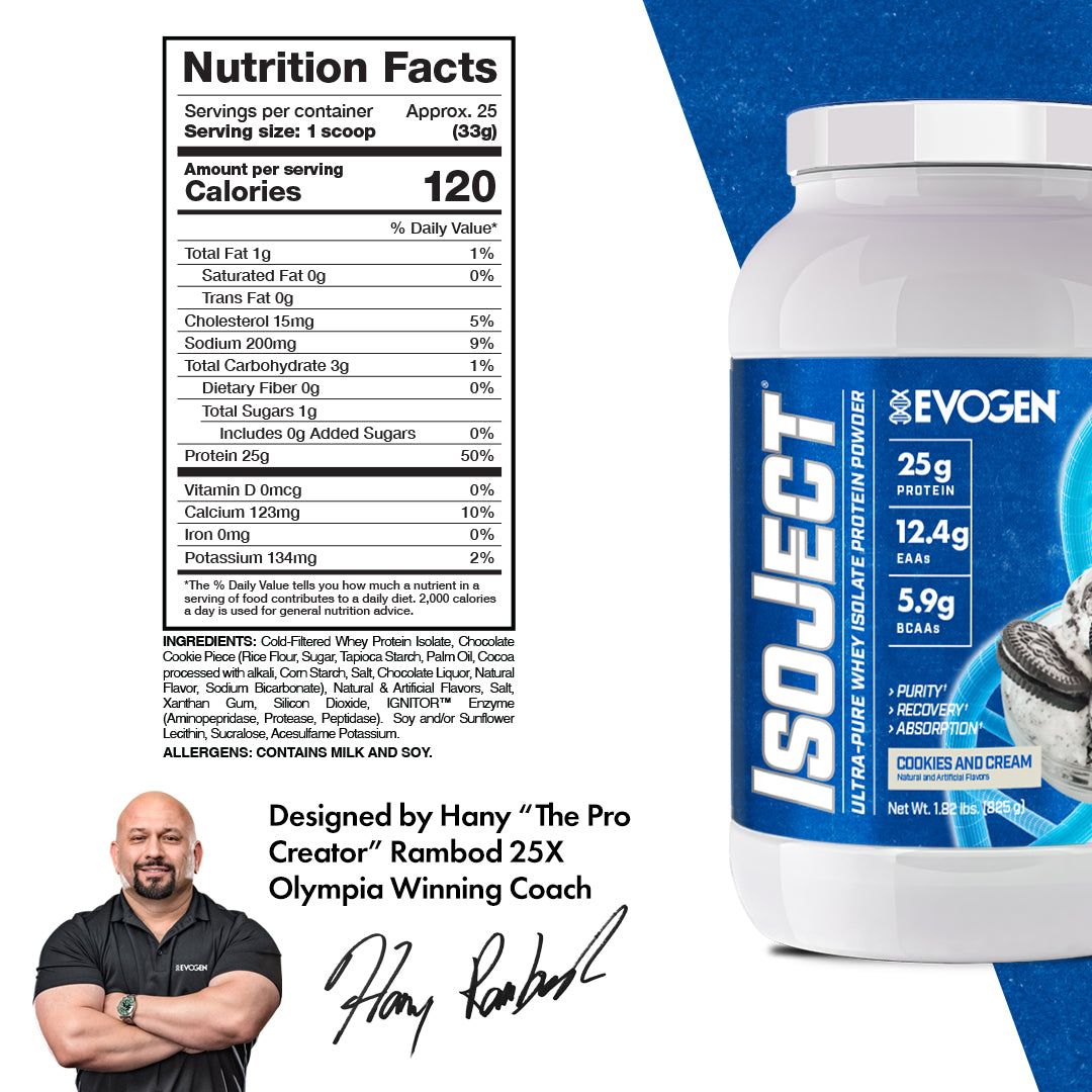 Evogen IsoJect Whey Protein Isolate Proteína de Rápida Absorción 800g