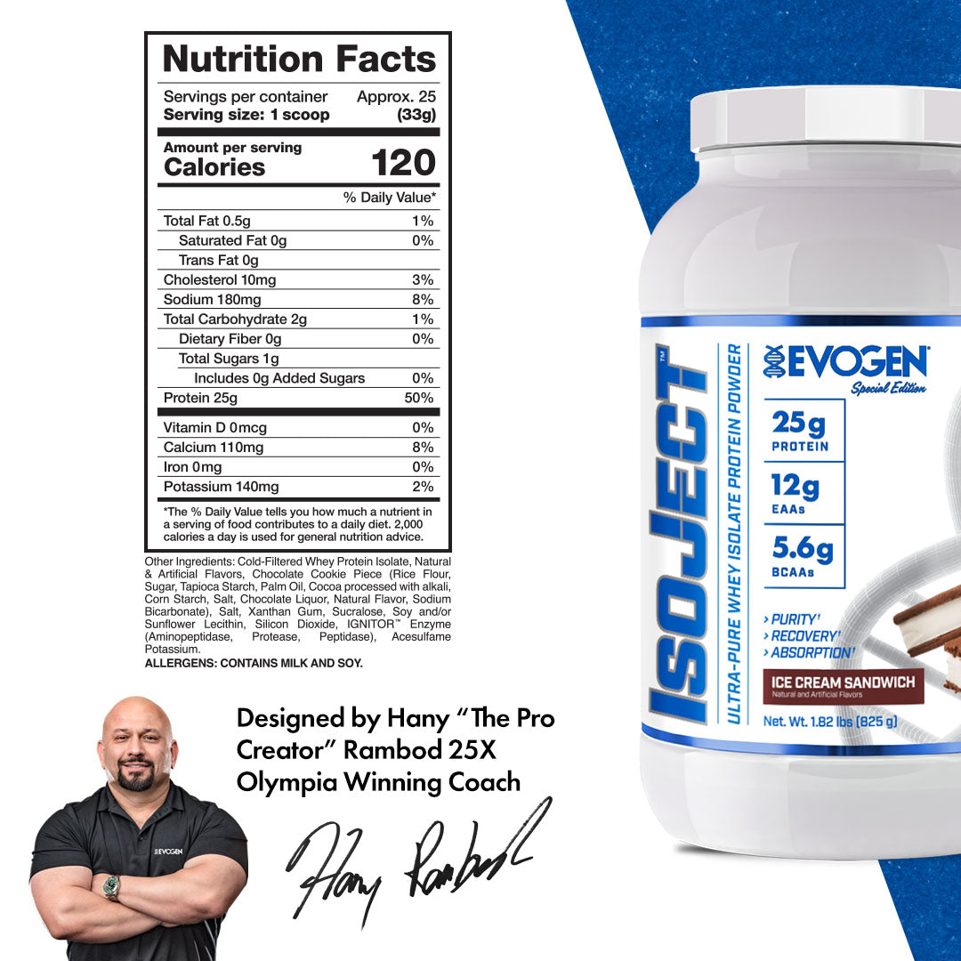 Evogen IsoJect Whey Protein Isolate Proteína de Rápida Absorción 800g
