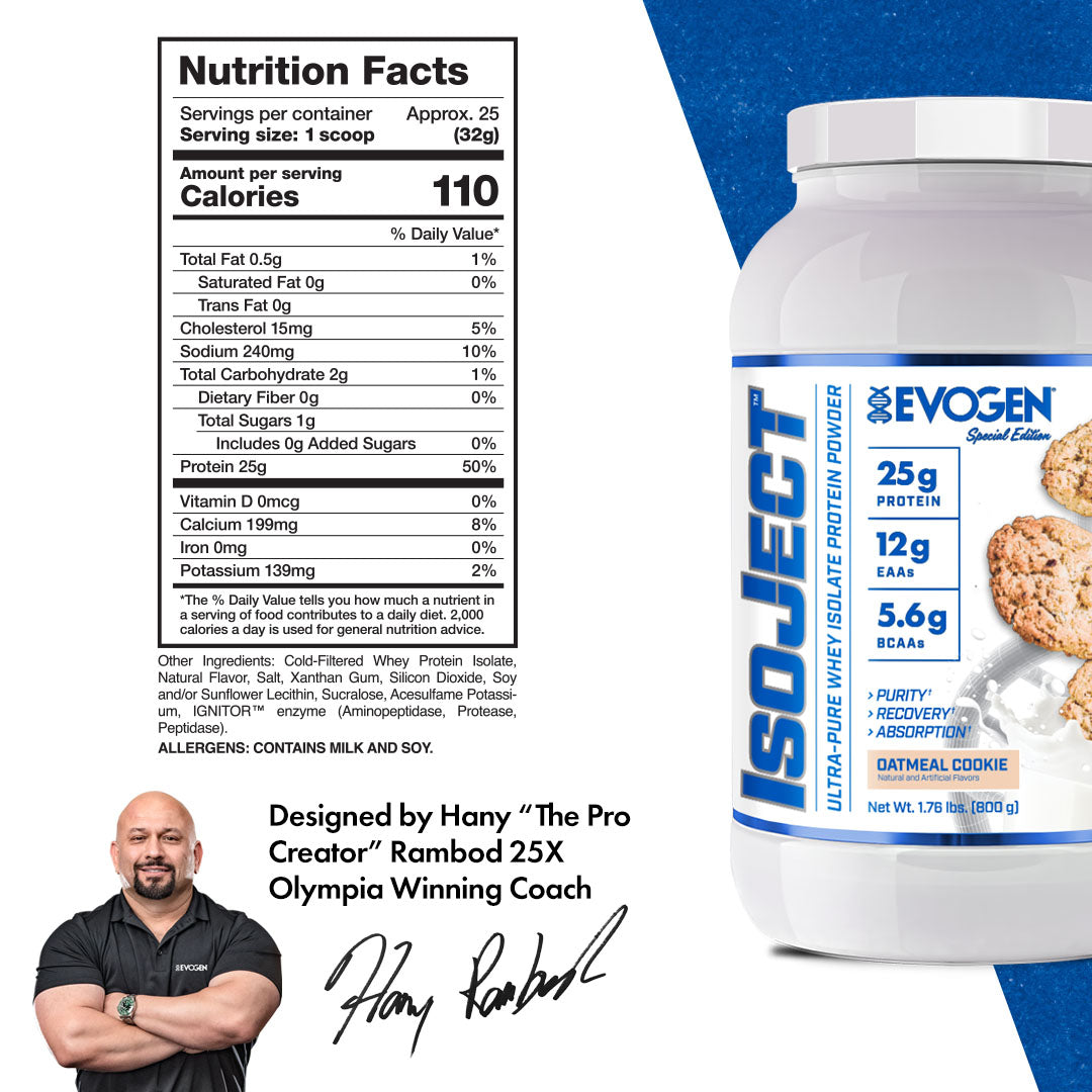 Evogen IsoJect Whey Protein Isolate Proteína de Rápida Absorción 800g