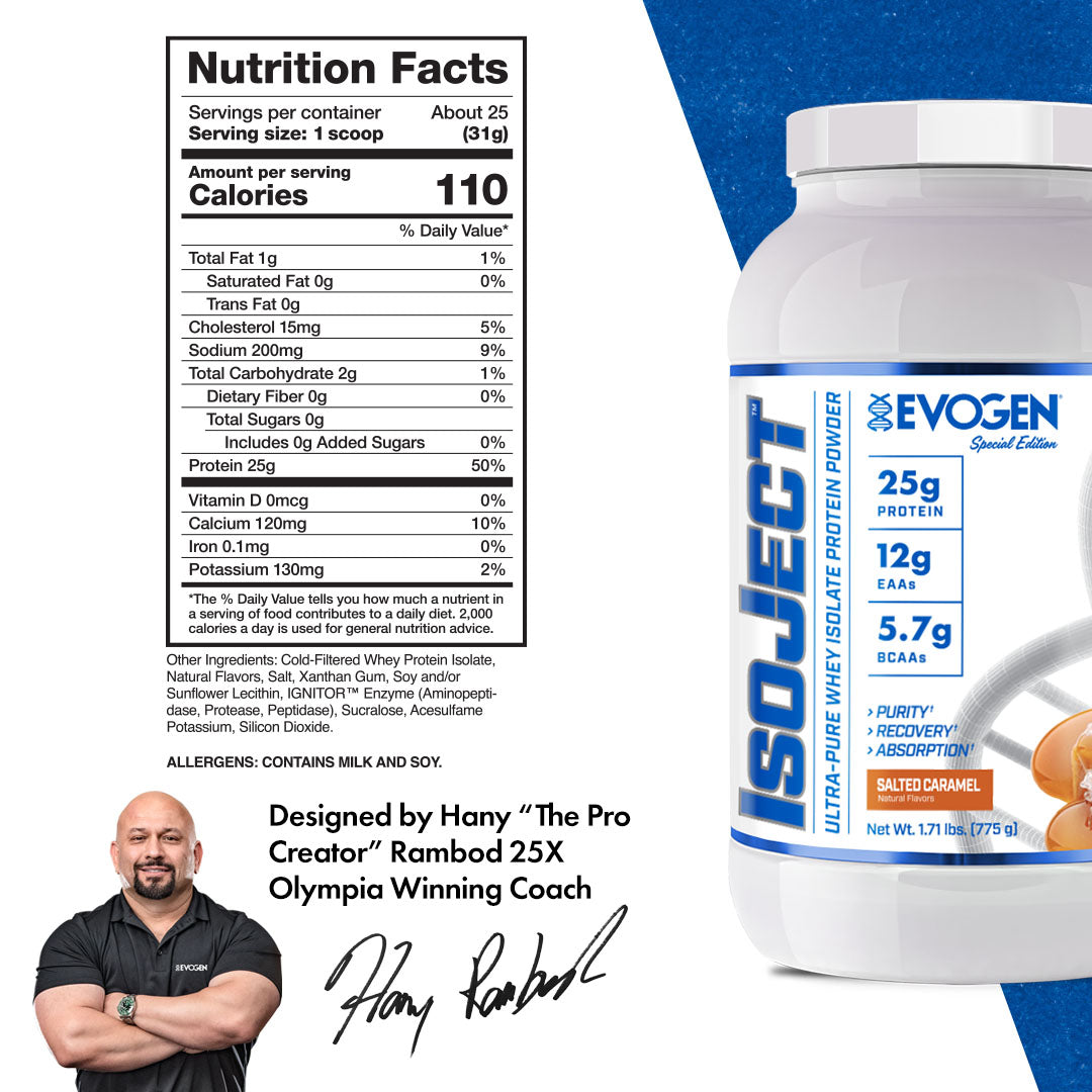 Evogen IsoJect Whey Protein Isolate Proteína de Rápida Absorción 800g