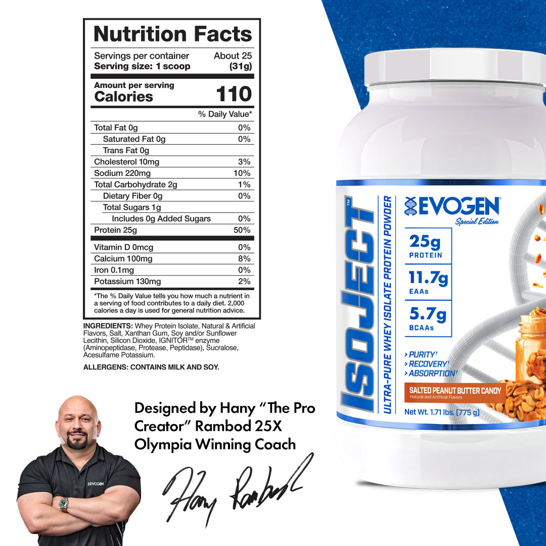 Evogen IsoJect Whey Protein Isolate Proteína de Rápida Absorción 800g