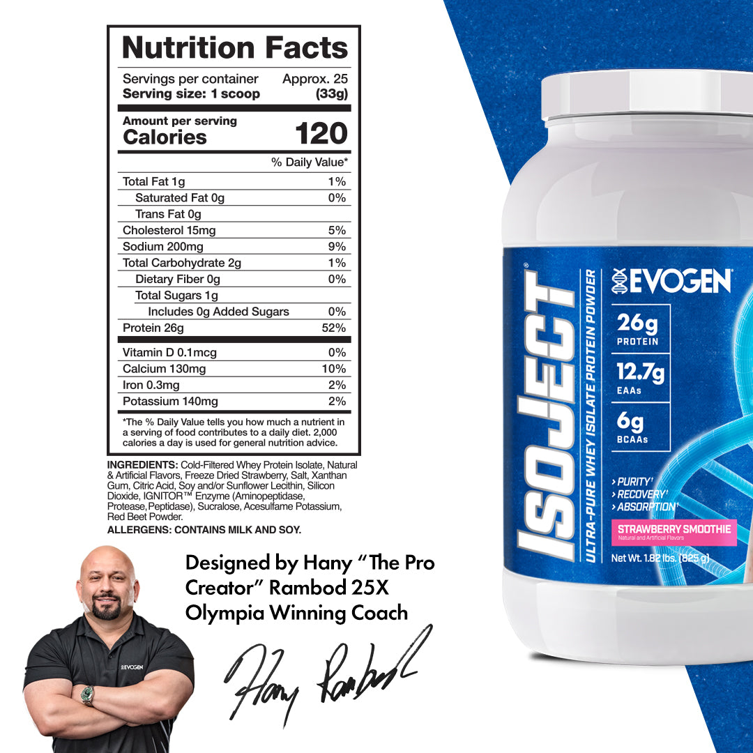 Evogen IsoJect Whey Protein Isolate Proteína de Rápida Absorción 800g