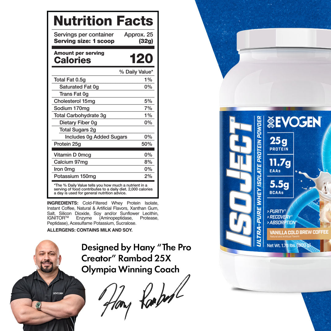 Evogen IsoJect Whey Protein Isolate Proteína de Rápida Absorción 800g