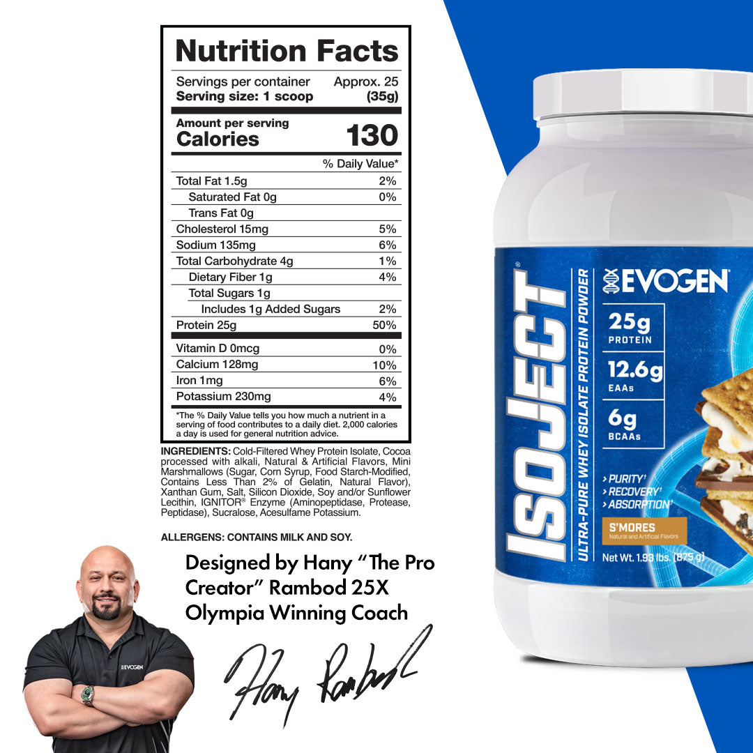 Evogen IsoJect Whey Protein Isolate Proteína de Rápida Absorción 800g