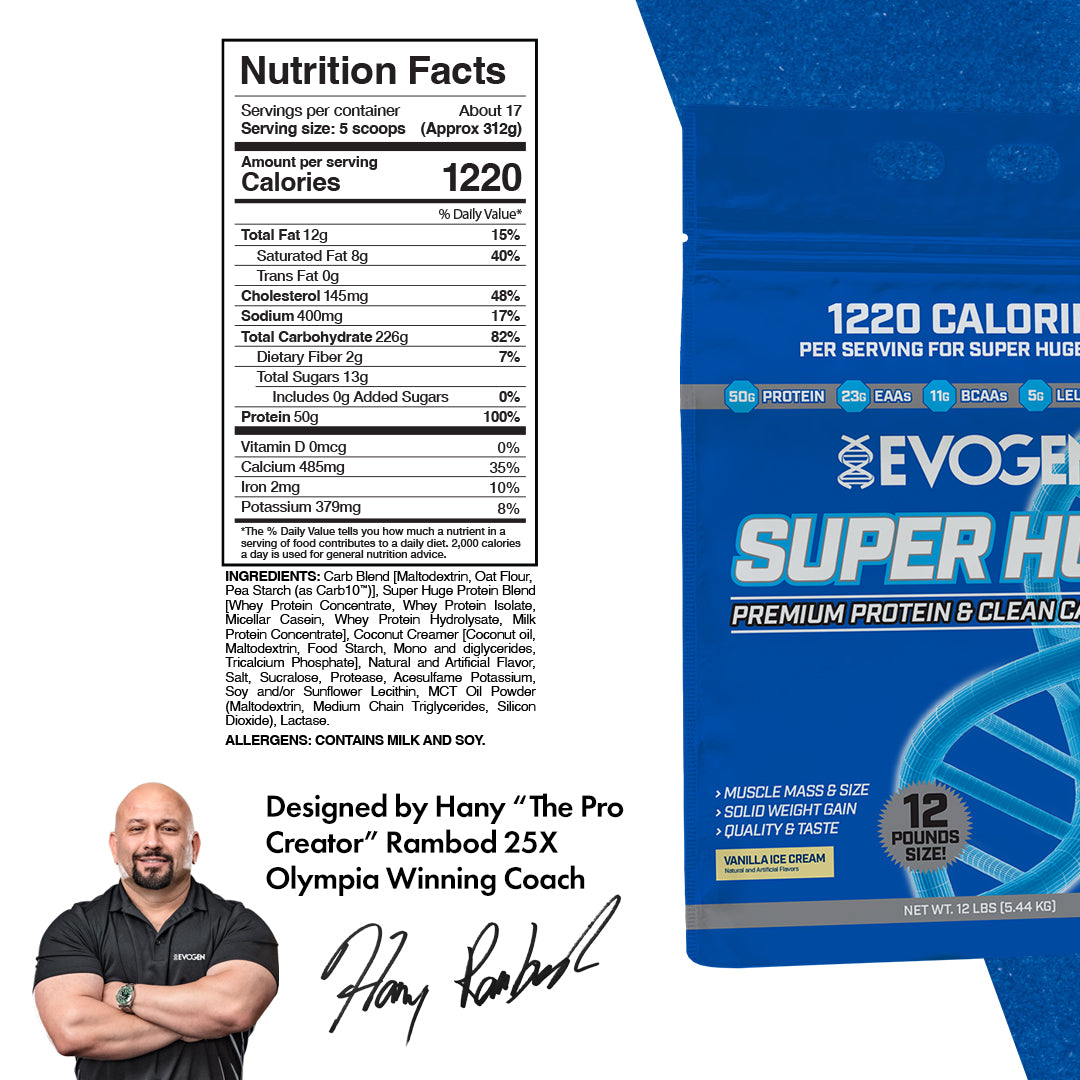 Evogen Super Huge Mass Gainer Constructor de Masa 12lb