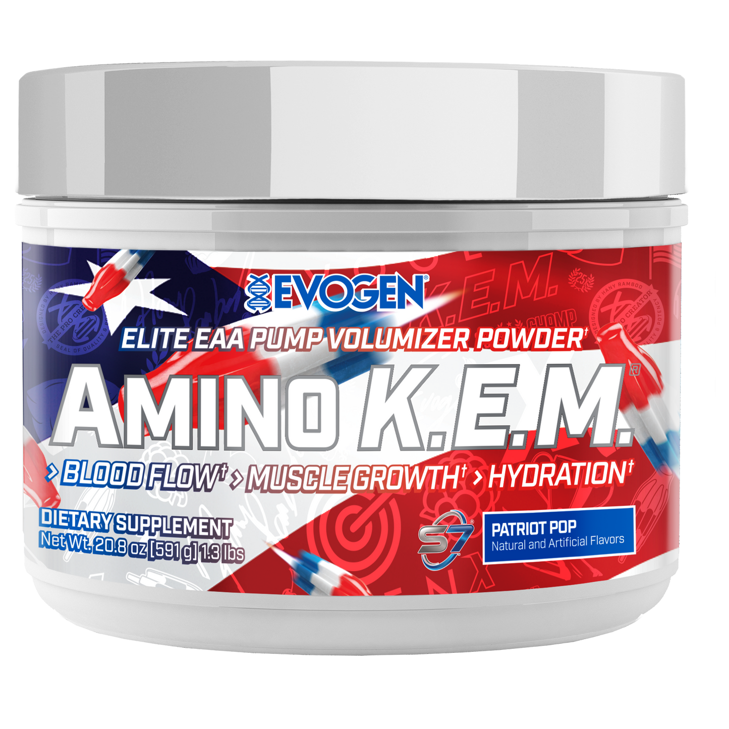 Evogen Nutrition Amino K.E.M. EAA Combustible de Recuperación de Espectro Completo 30 Servicios