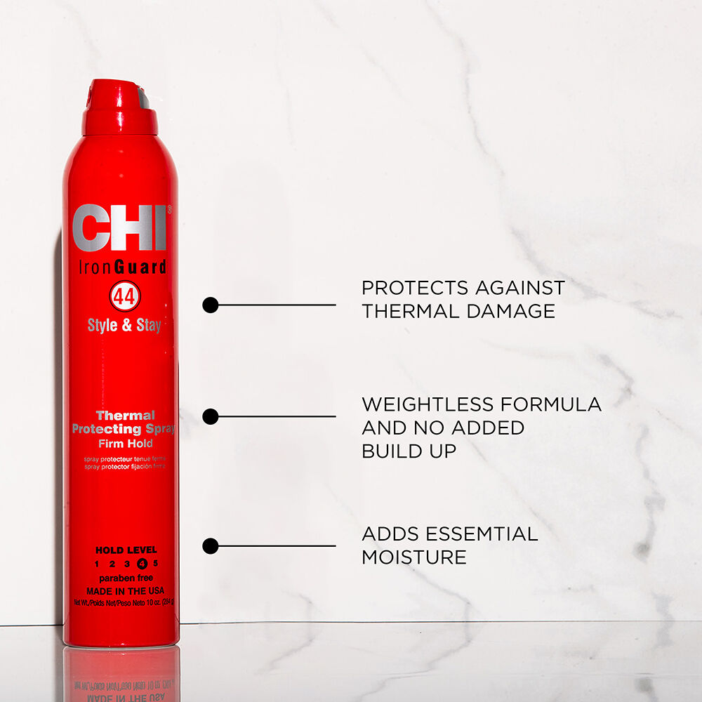 CHI 44 Iron Guard Spray Fijación Firme Protección Térmica 10 oz