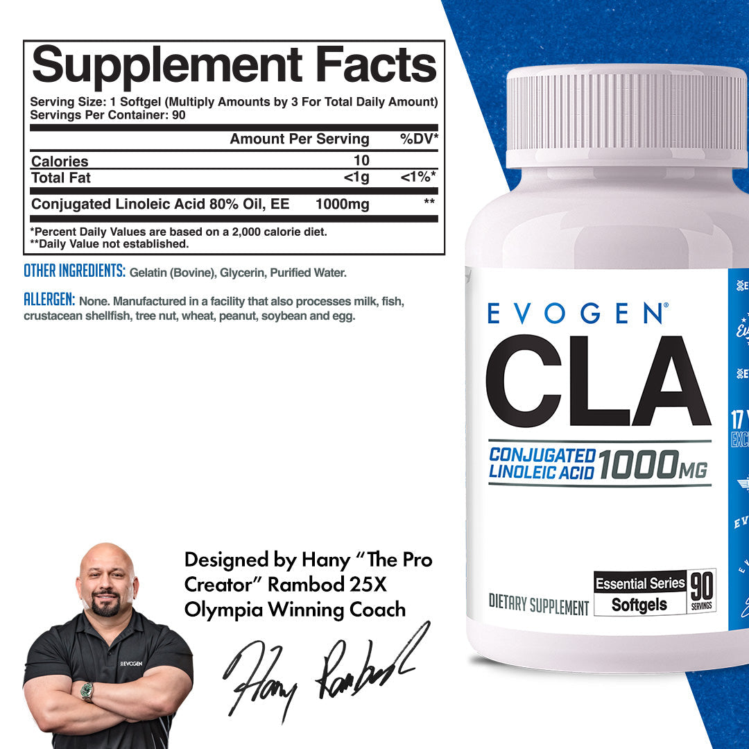 Evogen Nutrition CLA - Conjugated Linoleic Acid Apoyo a la Composición Corporal 90 Cápsulas