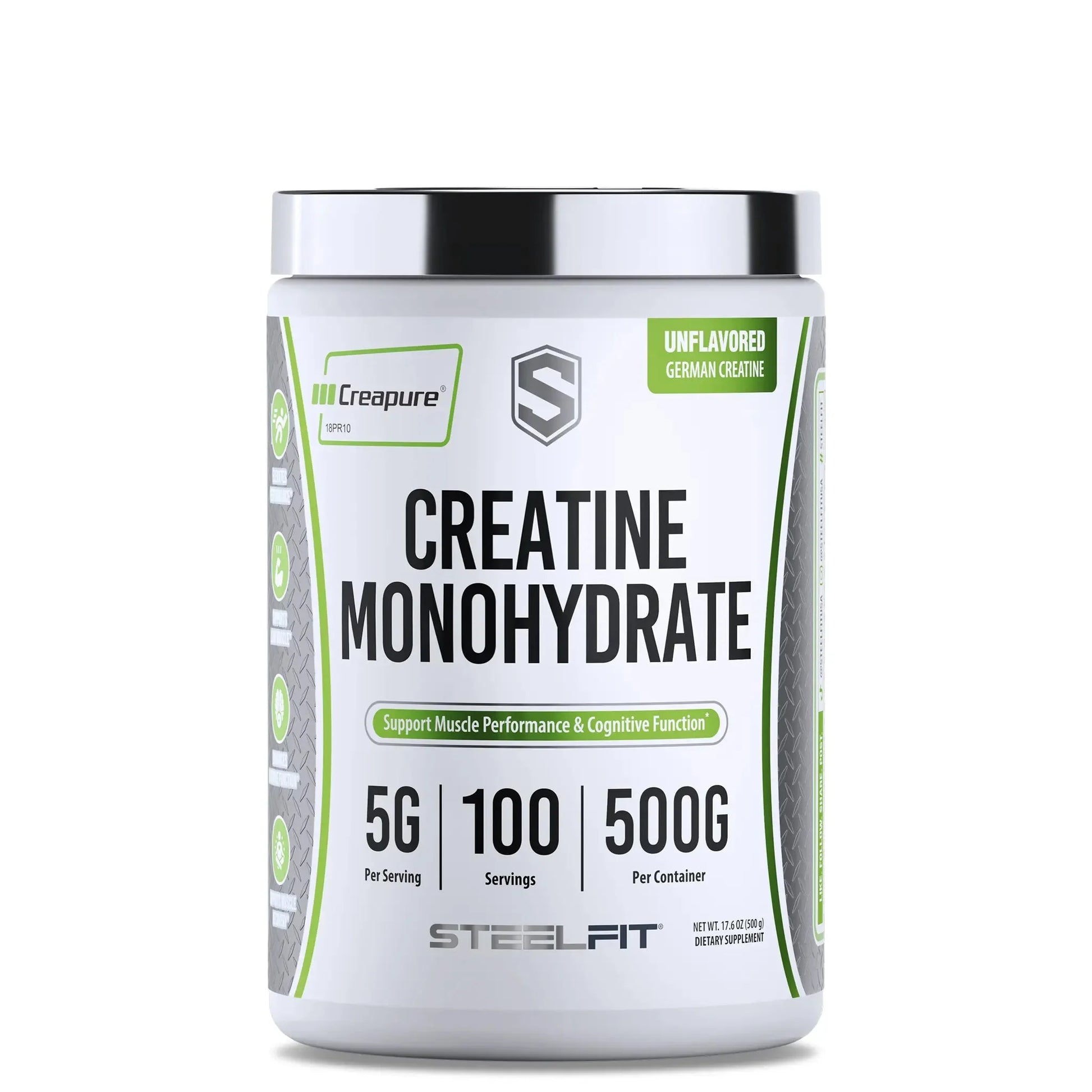 SteelFit Creatina Monohidratada Mejora Rendimiento Muscular 100 Servicios