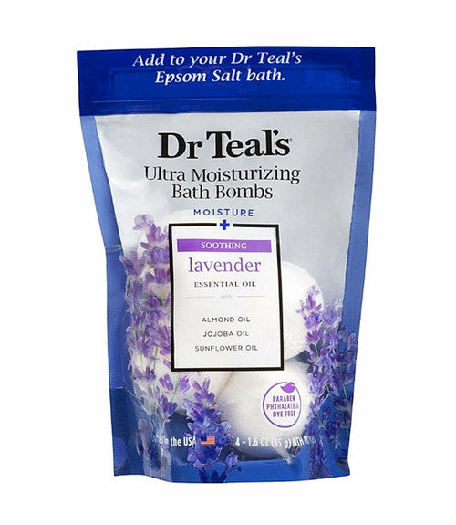 DR TEAL'S Bath Bombs Moisture + Soothing Lavender 5 X 1.6 OZ