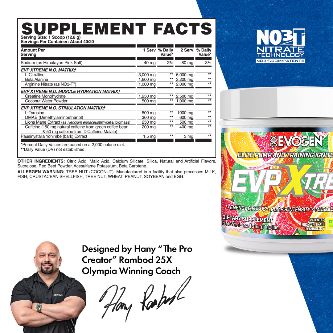 Evogen EVP Xtreme N.O. Pre-Entreno de Alta Estimulación 30 Servicios