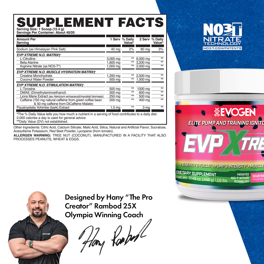 Evogen EVP Xtreme N.O. Pre-Entreno de Alta Estimulación 30 Servicios