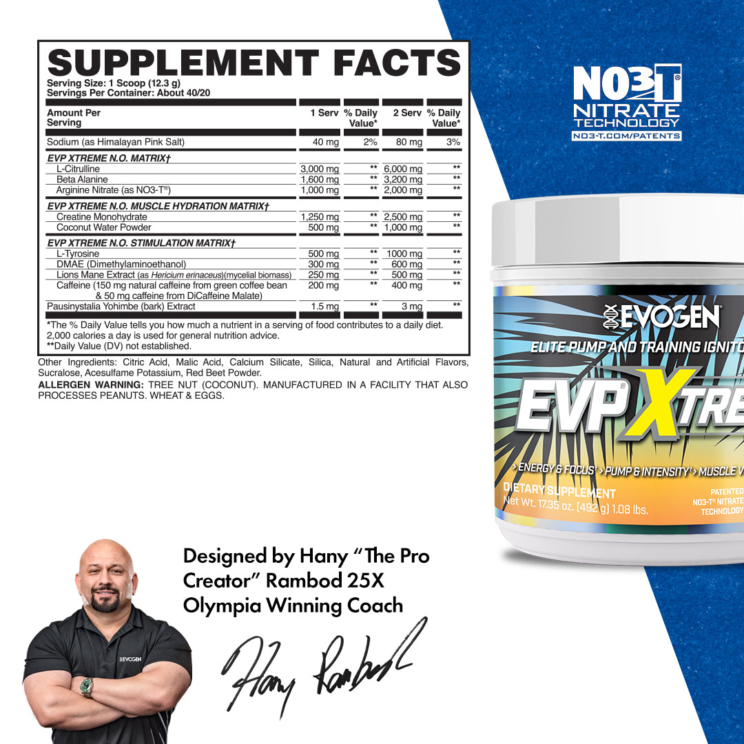 Evogen EVP Xtreme N.O. Pre-Entreno de Alta Estimulación 30 Servicios