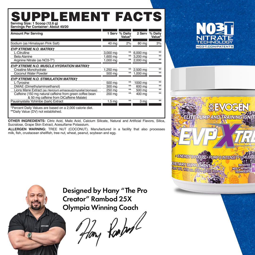 Evogen EVP Xtreme N.O. Pre-Entreno de Alta Estimulación 30 Servicios