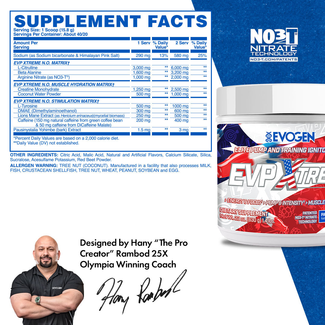 Evogen EVP Xtreme N.O. Pre-Entreno de Alta Estimulación 30 Servicios