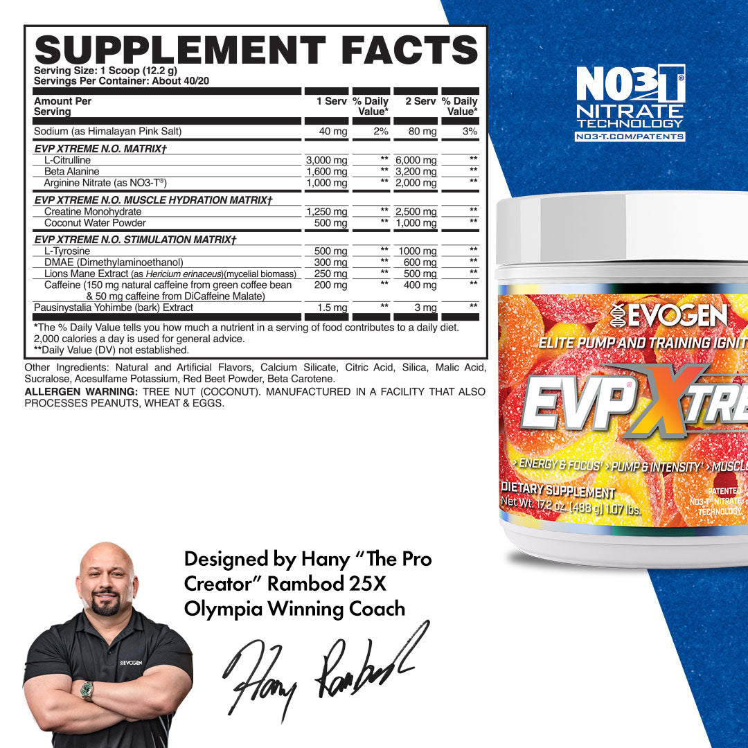Evogen EVP Xtreme N.O. Pre-Entreno de Alta Estimulación 30 Servicios