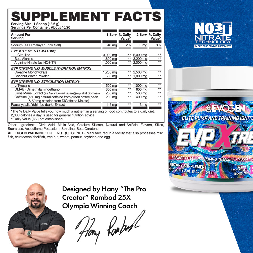 Evogen EVP Xtreme N.O. Pre-Entreno de Alta Estimulación 30 Servicios